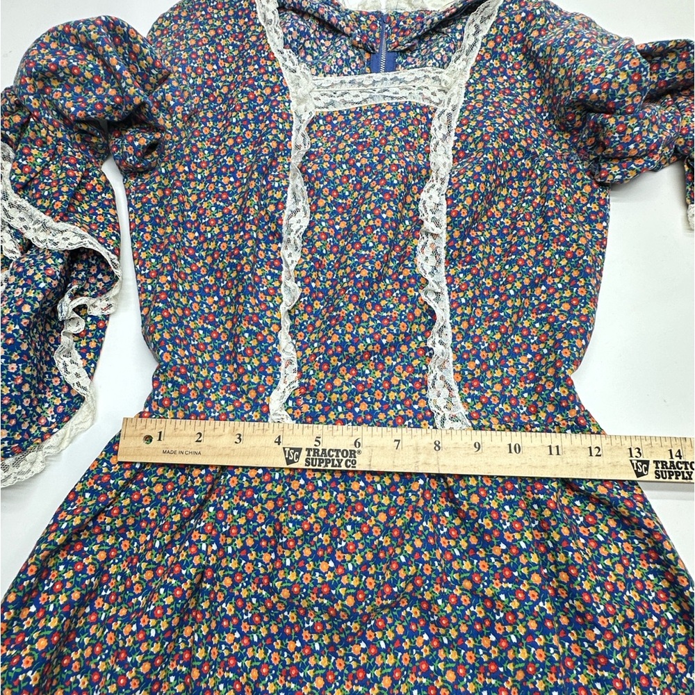 Vintage 60-70’s Floral Long Sleeve prairie Dress handmade women’s size small - Picture 10 of 16